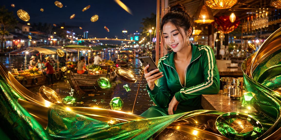 Người phụ nữ áo dài Cần Thơ xem sự kiện thể thao trên điện thoại di động