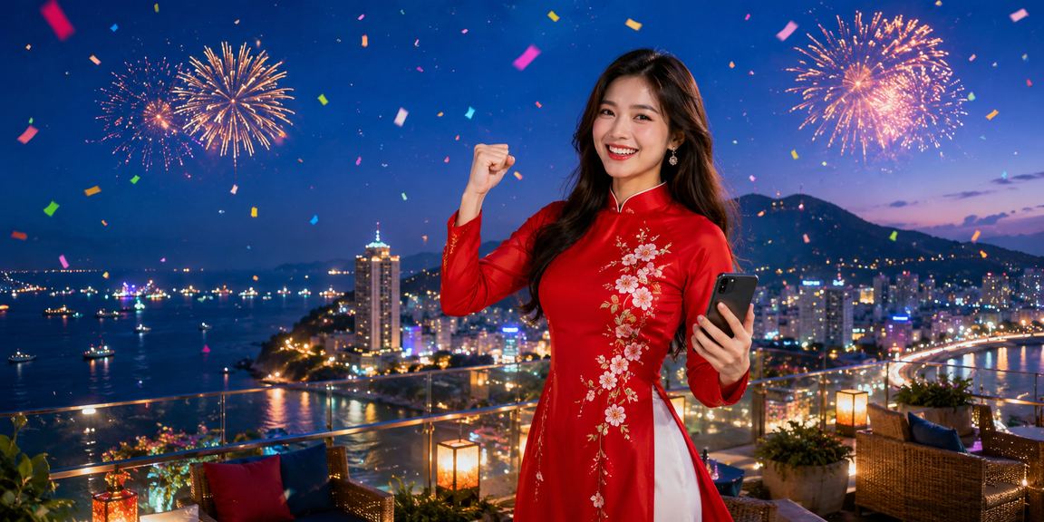 Người phụ nữ áo dài Vũng Tàu tận hưởng giải trí casino có trách nhiệm bên bờ biển